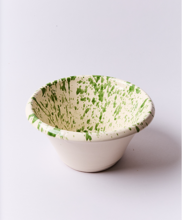 Montegranaro Green & White Splatterware Mixing Bowl