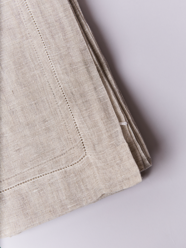Bordered Linen Tablecloth - Ecru - alternate view