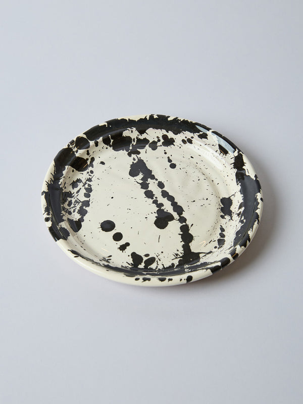 Montegranaro Black & White Splatterware Side Plate - alternate view