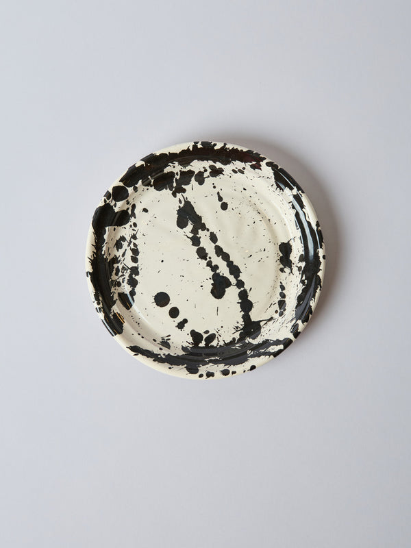Montegranaro Black & White Splatterware Side Plate