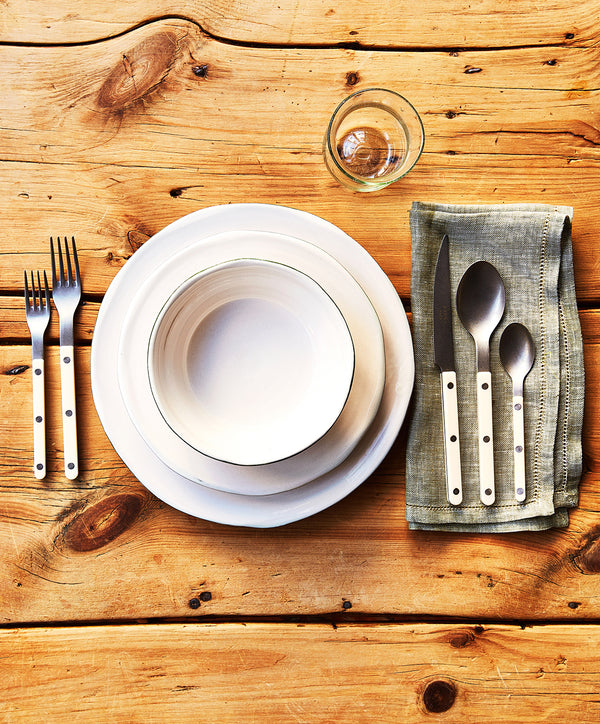 Bistro Flatware Set, Ivory, Vintage Finish - alternate view
