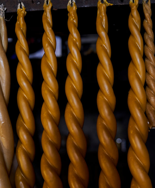 Collepino Colossal Double Wick Twisted Beeswax Candle - alternate view