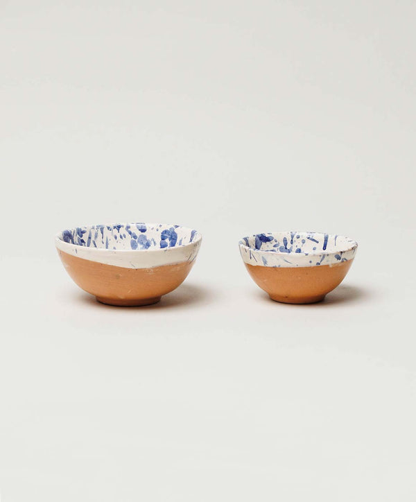 Blue Splatterware Oil & Salt Dish Set - alternate view
