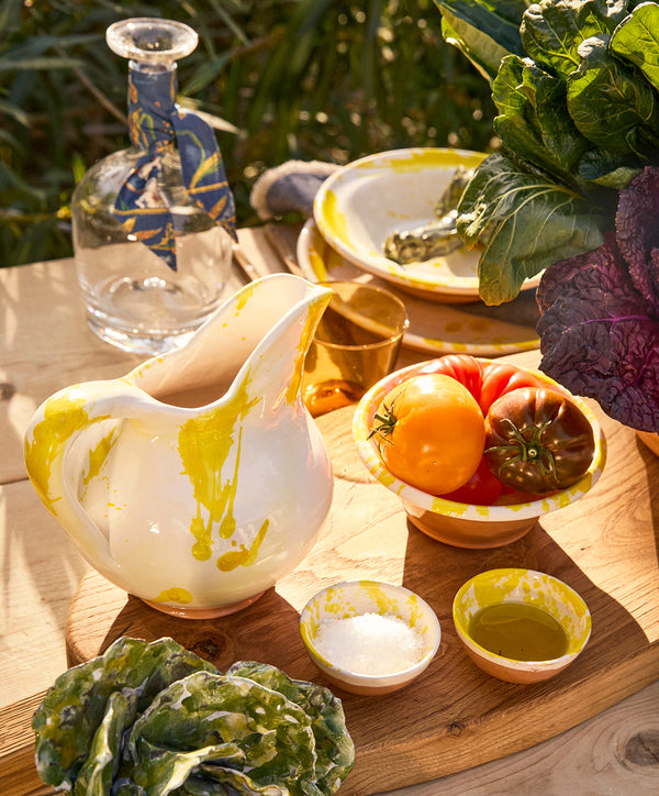 David Netto Yellow Splatterware Pitcher