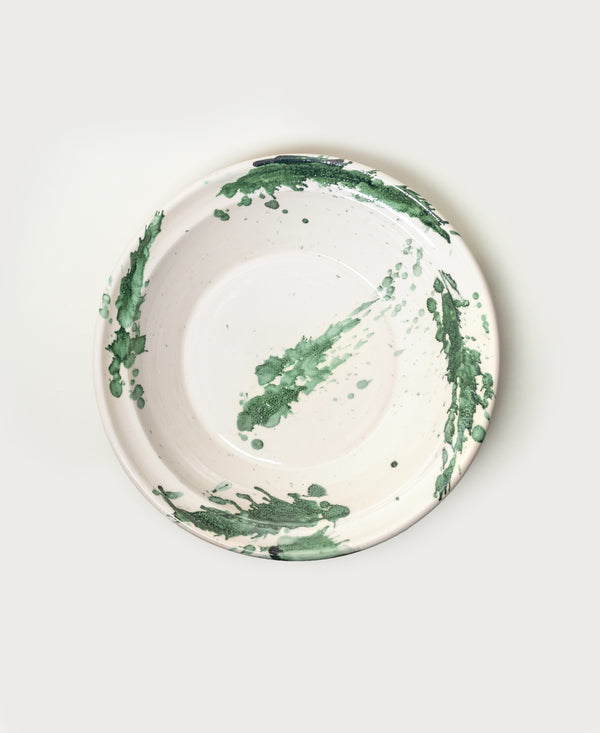 Green Extra Large Splatterware Serving Dish - alternate view