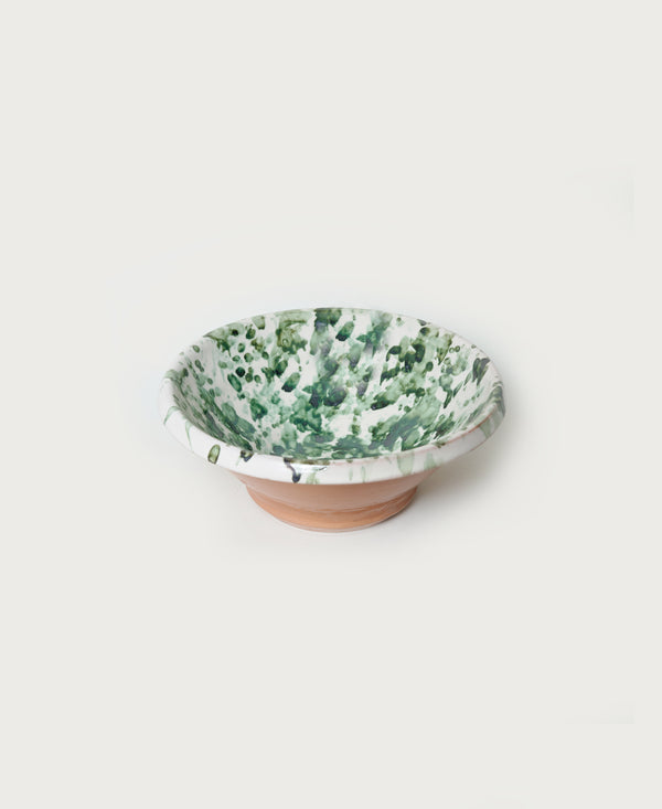 Green Splatterware Mixing Bowl - alternate view