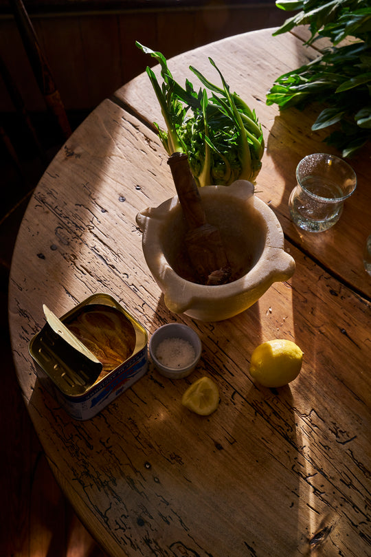 Carrara White Marble Mortar & Pestle Set