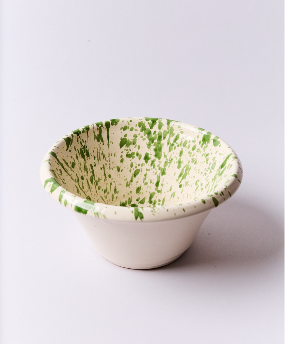 Montegranaro Green & White Splatterware Mixing Bowl