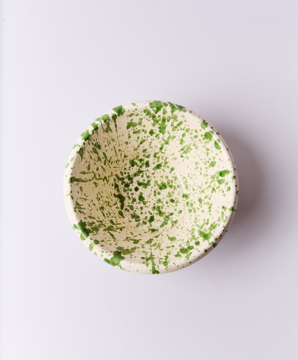 Montegranaro Green & White Splatterware Mixing Bowl - alternate view