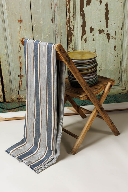 Arcolaio Striped Linen Throw