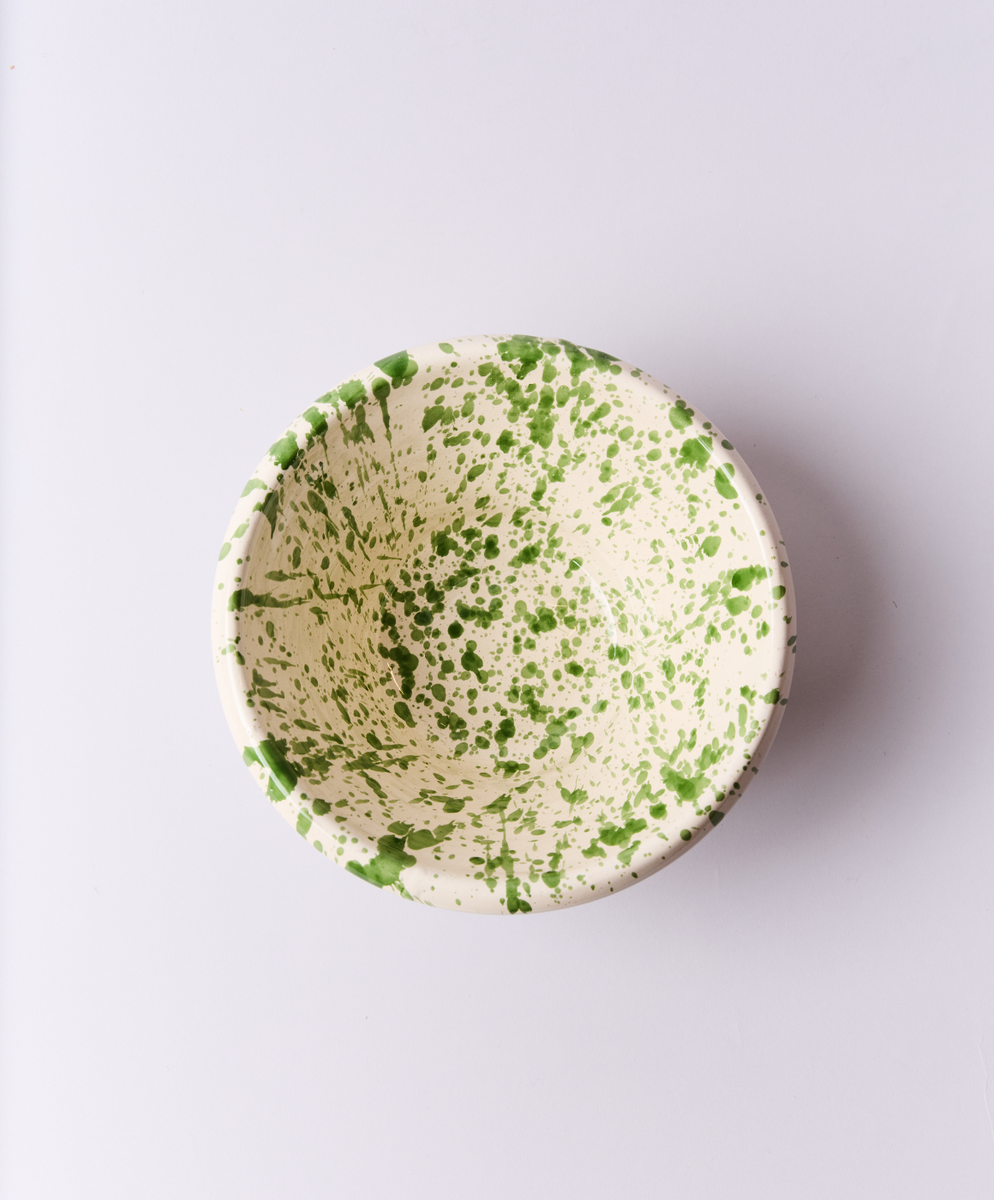 Montegranaro Green & White Splatterware Mixing Bowl