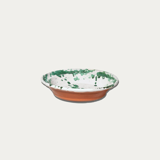 Green Large Splatterware Serving Dish