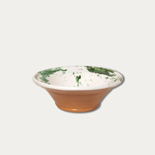Green Large Splatterware Serving Bowl