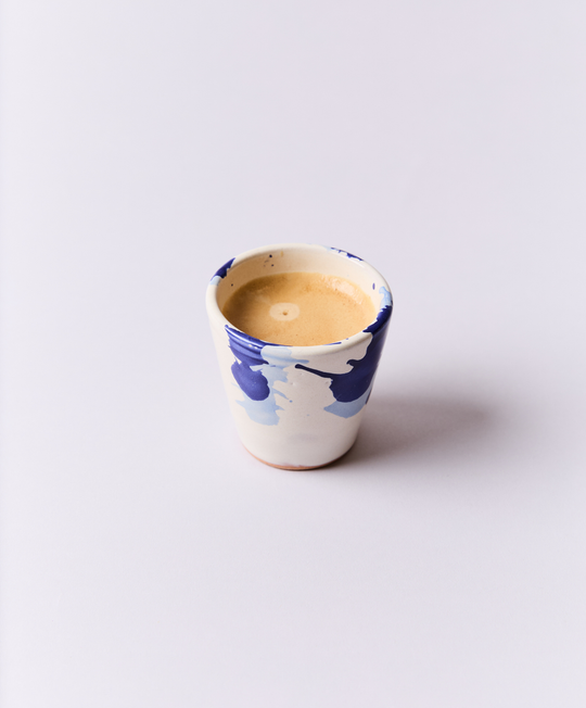 Montegranaro Blue & White Splatterware Espresso/Shot Cup