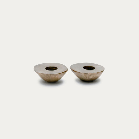 Jill Platner Bronze 'Meteor' Candlestick Holder (Set of 2)