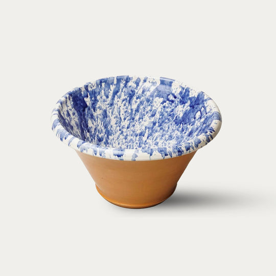 Large Blue Splatterware Basin