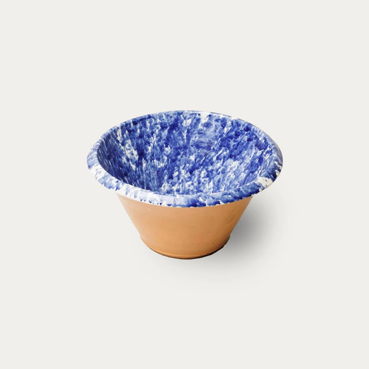 Blue Splatterware Mixing Bowl