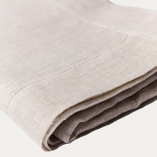 Bordered Linen Tablecloth - Ecru