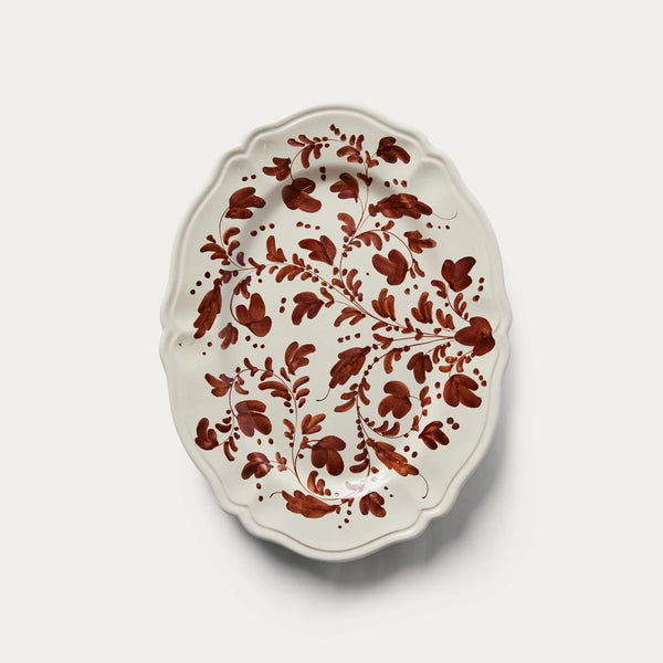 Flora Small Oval Platter Marrone