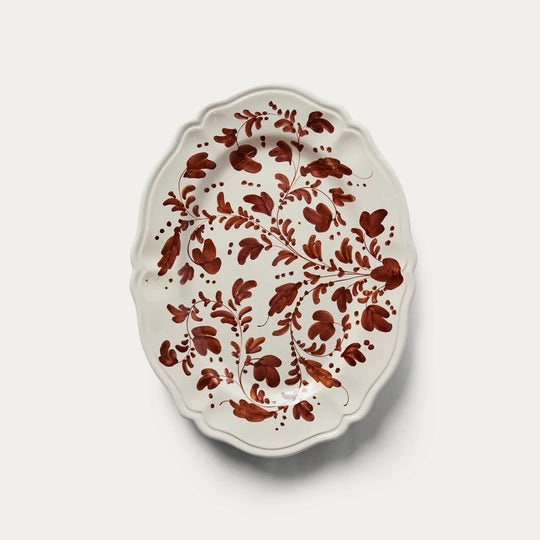 Flora Small Oval Platter Marrone