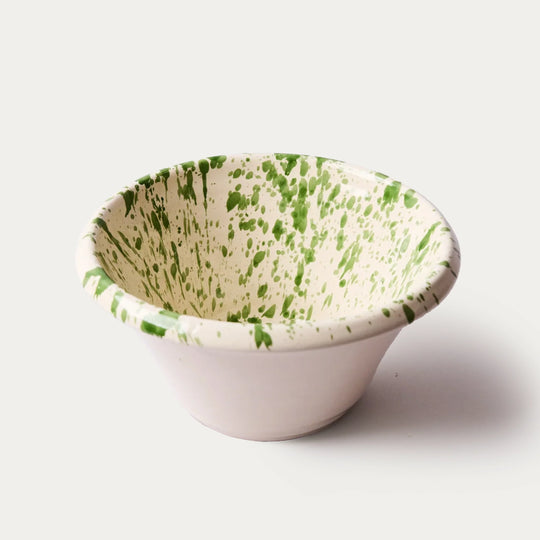 Montegranaro Green & White Splatterware Mixing Bowl