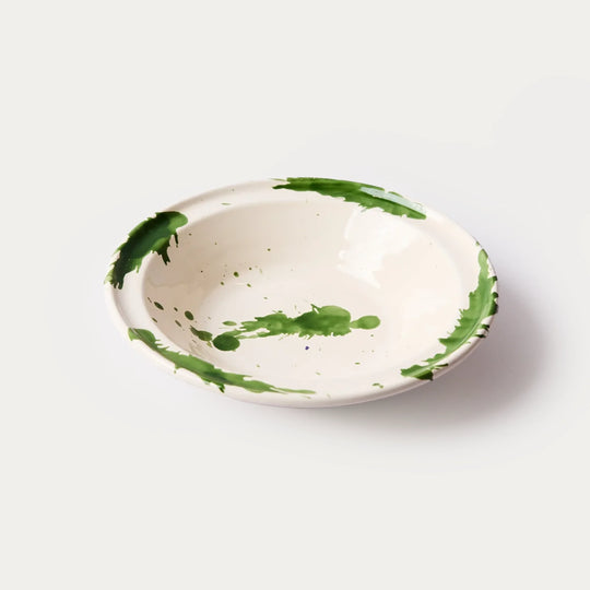 Montegranaro Green & White Extra Large Splatterware Serving Dish