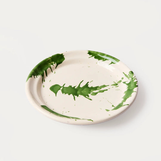 Montegranaro Green & White Splatterware Side Plate