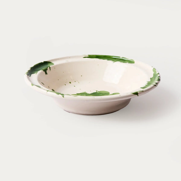 Montegranaro Green & White Large Splatterware Serving Dish