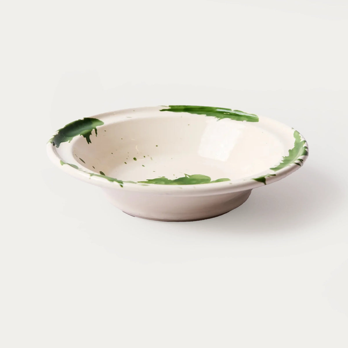 Montegranaro Green & White Large Splatterware Serving Dish