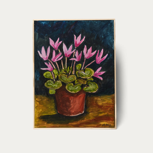 Ciclamini Rosa in Vaso (Pink Cyclamens in a Vase)