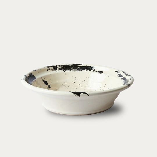 Montegranaro Extra Large Black & White Splatterware Serving Dish