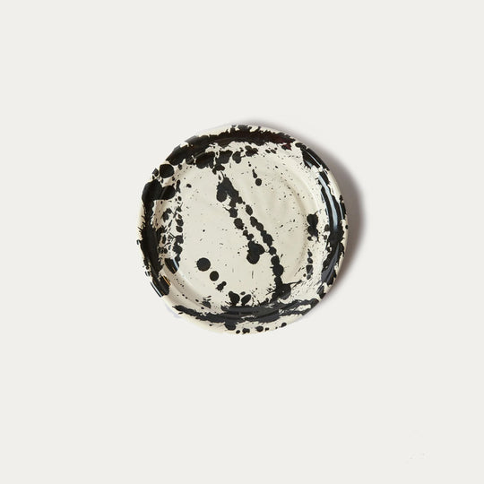 Montegranaro Black & White Splatterware Side Plate