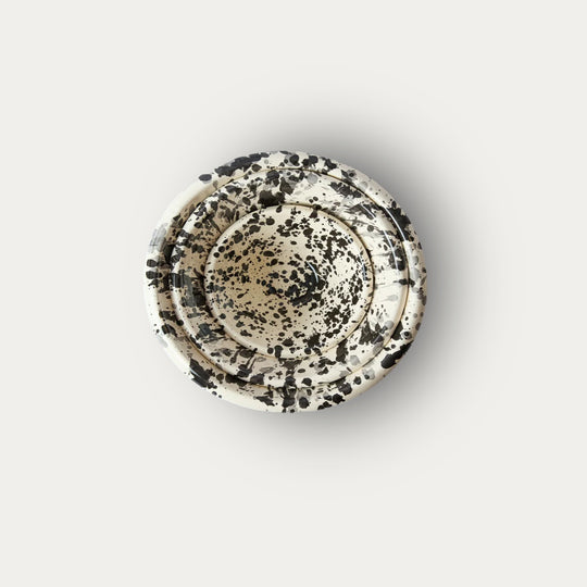 Montegranaro Black & White Splatterware Mixing Bowl