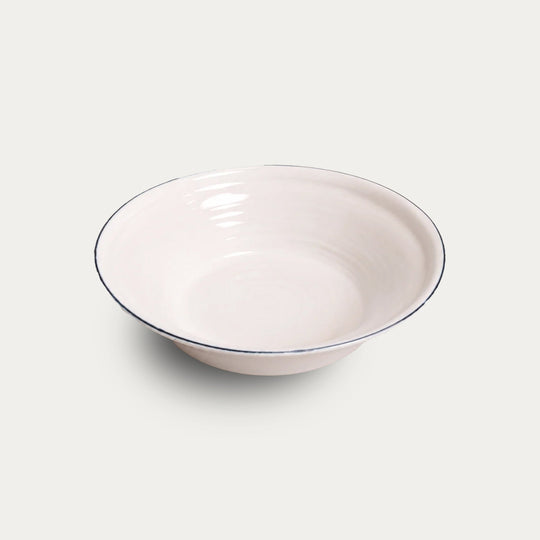 Bevagna Large Serving Bowl with Black Rim