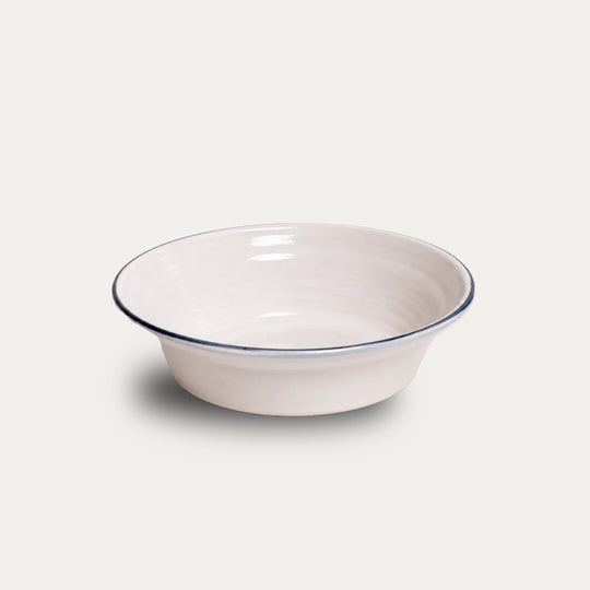 Bevagna Medium Serving Bowl with Black Rim