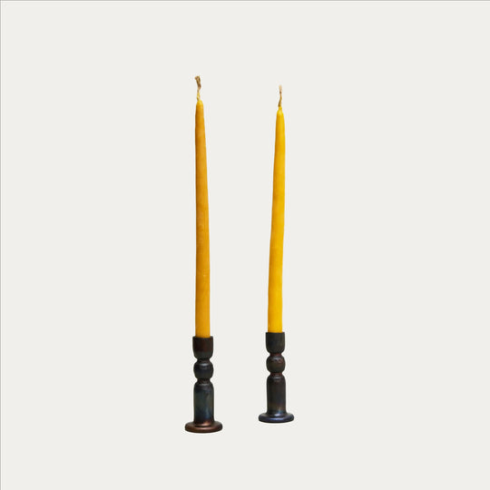 Candles and Candle Holders Set - SM/Natural