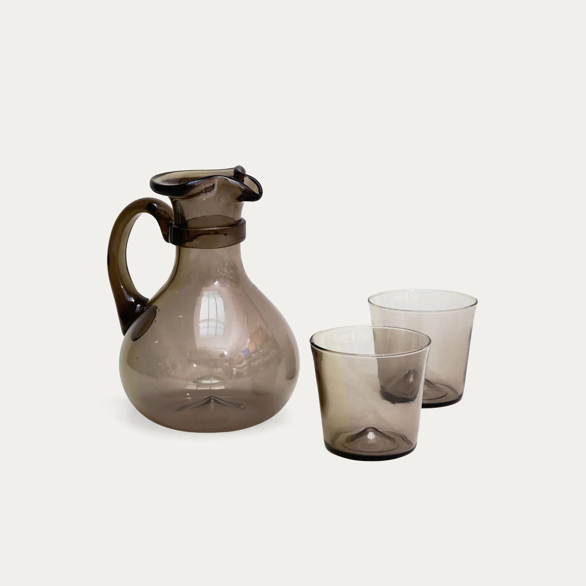 Pienza Pitcher and Glassware Set - Smoke Gray