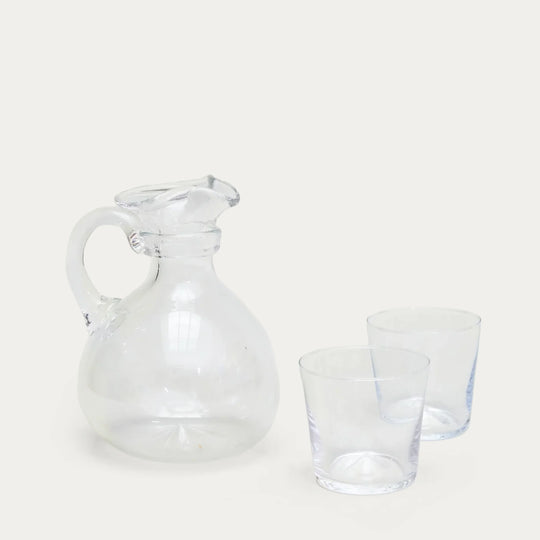 Pienza Pitcher and Glassware Set - Clear