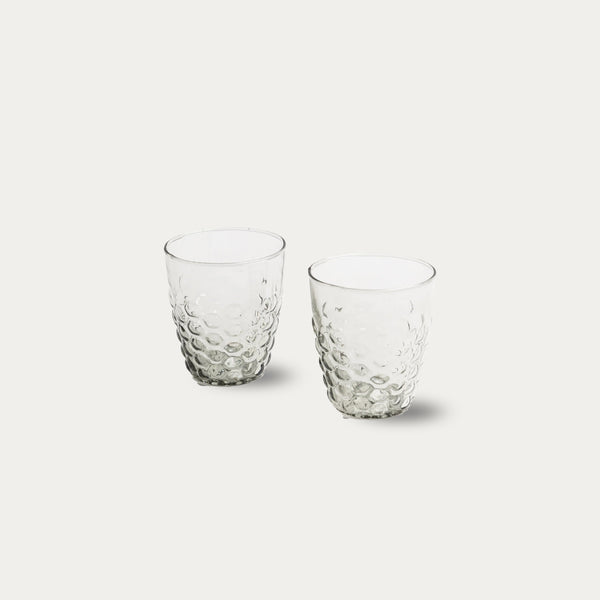 Pienza Honeycomb Patterned Glass Tumbler Set of 2 - Smoke