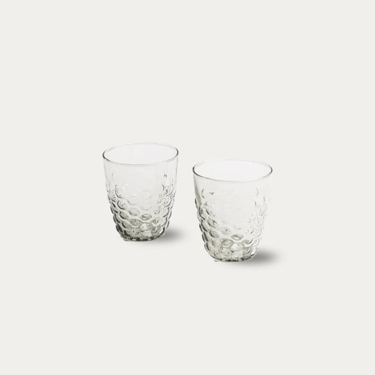Pienza Honeycomb Patterned Glass Tumbler Set of 2 - Smoke