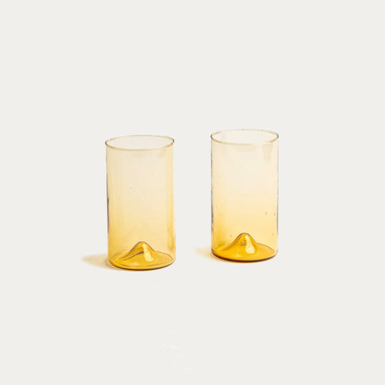 Pienza Tall Glass Set of 2 - Amber