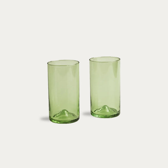 Pienza Tall Glass Set of 2 - Green