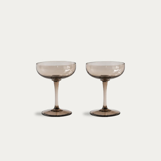Pienza Coupe Glass Set of 2 - Smoke