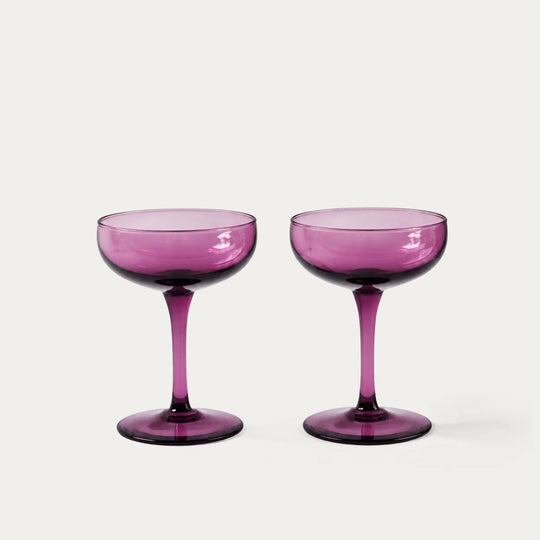 Pienza Coupe Glass Set of 2 - Amethyst
