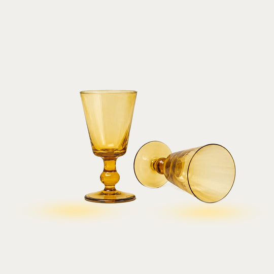 Pienza Tapered Goblet Set of 2 - Amber