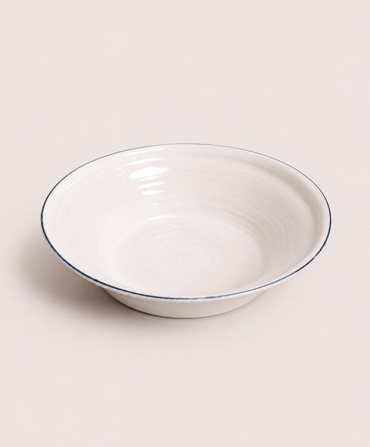 Bevagna Large Serving Bowl with Black Rim