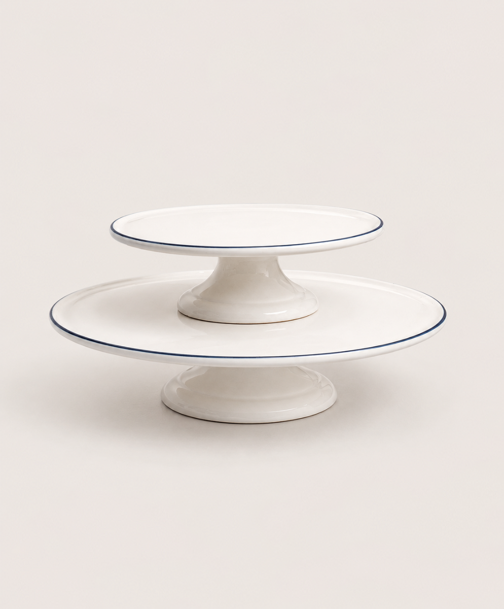 Bevagna Small Cake Stand with Black Rim
