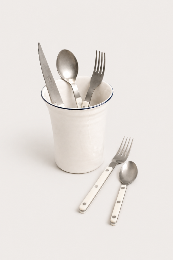 Bevagna Utensil Crock with Black Rim - alternate view
