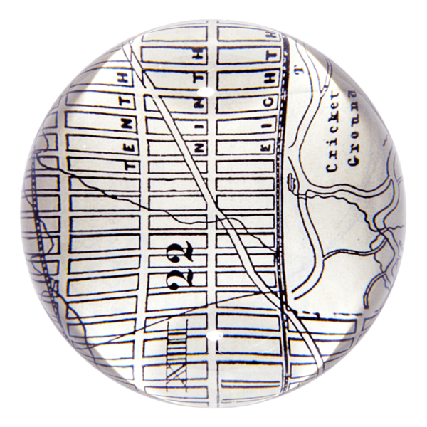   New York Map Upper West Side Dome Paperweight  