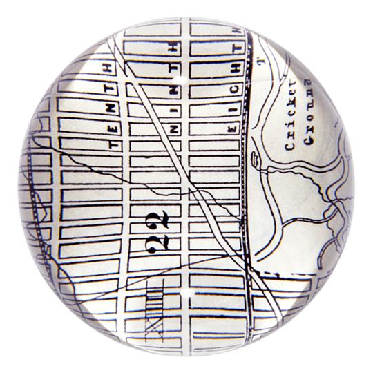 New York Map Upper West Side Dome Paperweight